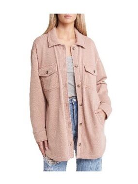 Thread & Supply Mauve Longline Knit Sweater Jacket -Size S